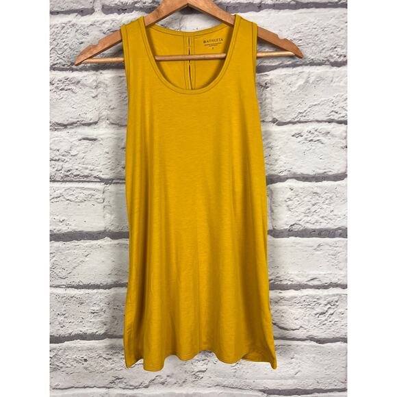 ATHLETA Women's S Earthen Ochre Essence Vital Tie Open Back Yoga Athleisure Tank - Picture 4 of 11